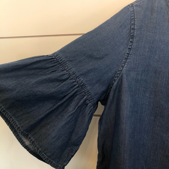 GEORGE denim style tie-back top - Picture 3 of 8